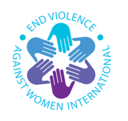 end violence against women international blue logo