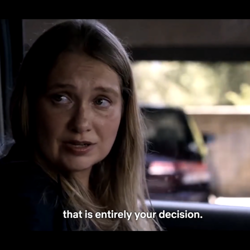 woman saying "that is entirely your decision"